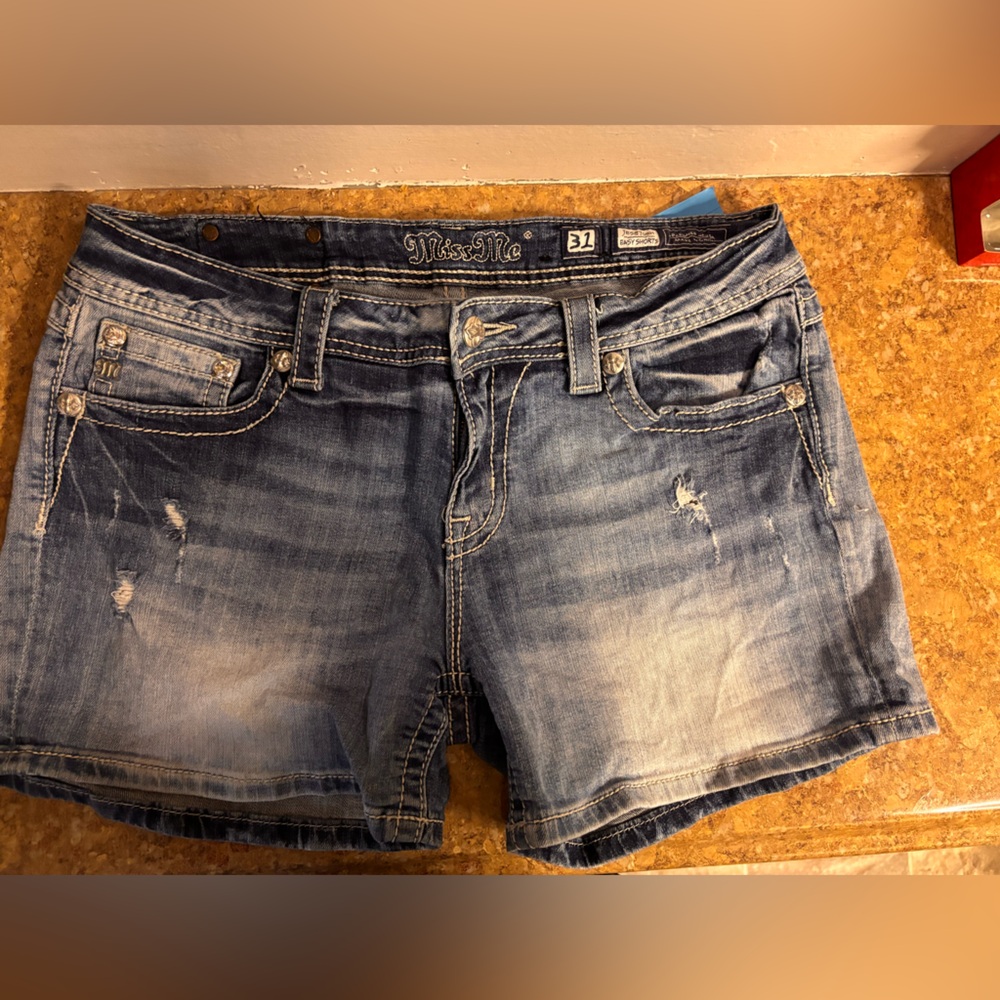 Miss Me Blue Denim Shorts